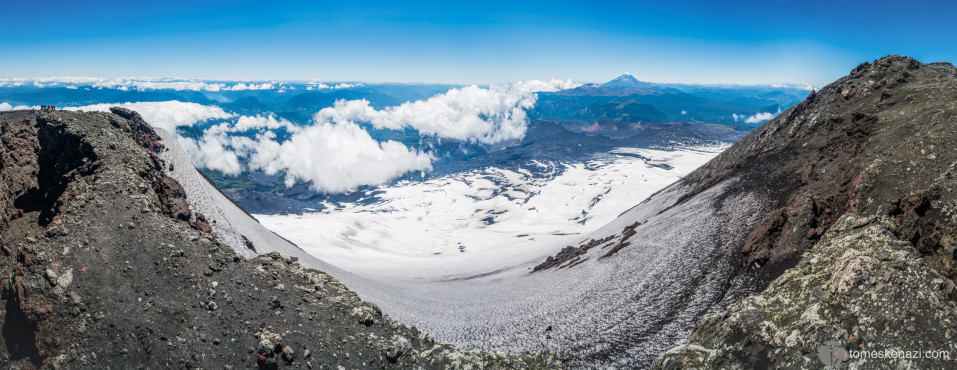 View from the Villarica Volcano, Pucon, Chile.