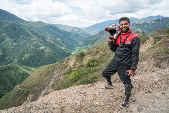 Amit on the death road, La Paz, Bolivia