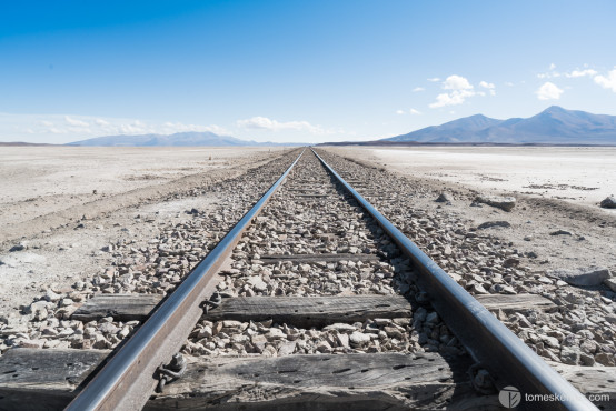 Rail roads to Chile, still used to transport Minerals, Salt Flats, Bolivia