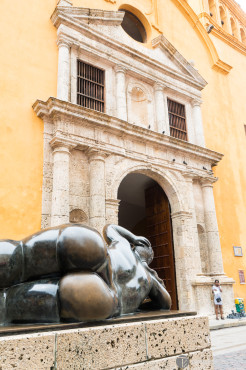 Botero and the Iglesia de San Pedro Claver, Cartagena, Colombia