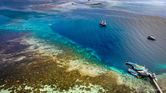 Aerial view from Kanawa, Flores, Indonesia