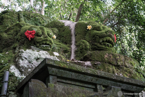 Small secluded temple Tegenungan Waterfall, Bali, Indonesia