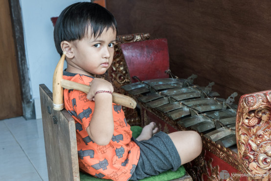 Never too young to learn music, Ubud, Bali, Indonesia