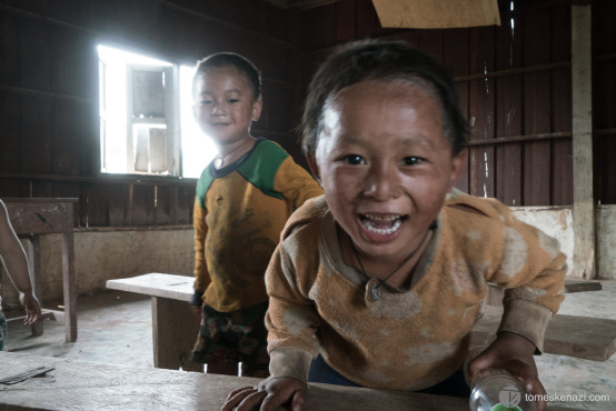 Children at school, Akka Village, Luang Namtha, Laos
