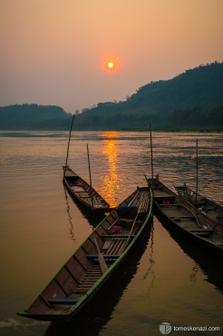 Luang Prabang Sunset on the Mekong River, Laos