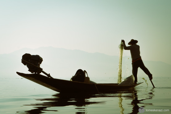 Fisherman working on Inle Lake