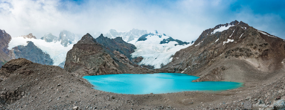 Laguna de Los Tres, in the clouds, El Chalten, Patagonia, Argentina