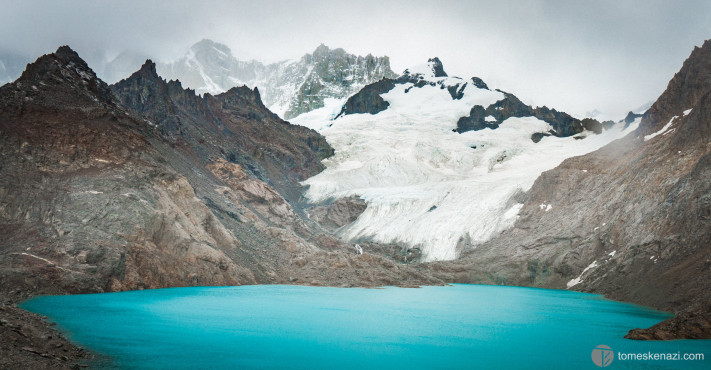 Laguna de Los Tres, in the clouds, El Chalten, Patagonia, Argentina