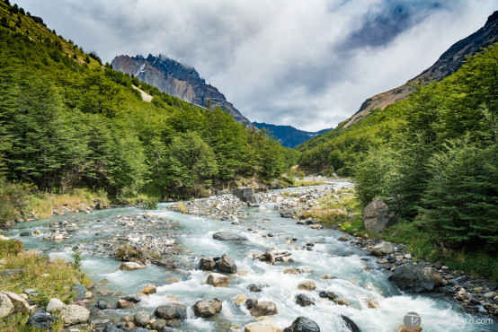 On the hike to Los Torres Del Paine, Chile, Patagonia.