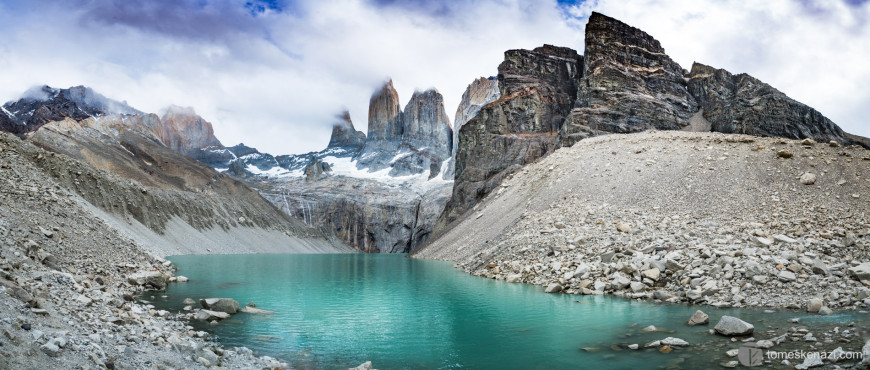 Torres Del Paine, Peaks, Glacier and laguna in the Chilean Patagonia.