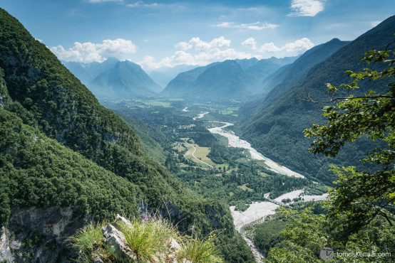View down the valley from Boka Slap viewpoint, Slovenia