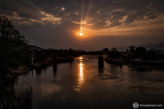 Sunset on Hsipaw River, Myanmar