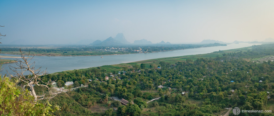 Hpa An, as seen from Hpa Pu, the hill across the river, Myanmar.