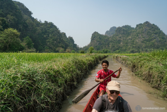 Boat around Saddan Cave, Hpa-An, Myanmar