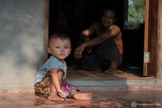 Villager Child and his father, Hpa-An, Myanmar