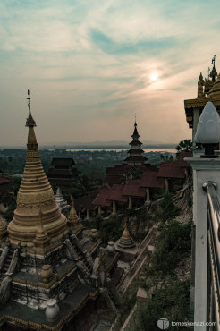 View from Kyaik Than Lan Pagoda, top of the hill, Mawlamyine, Myanmar