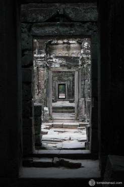 Temple Corridor, Angkor, Cambodia
