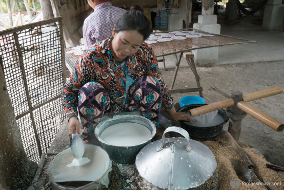 Cooking Rice Paper, Battambang, Cambodia