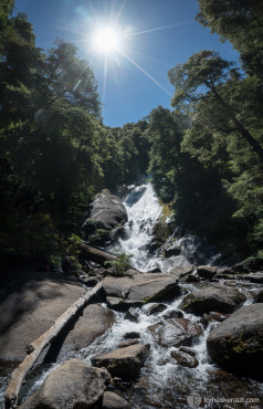 Waterfall from Huerquehue national park, Pucon, Chile