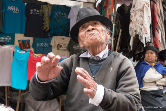 Old Artisan in Artisan Market, Otavalo, Ecuador