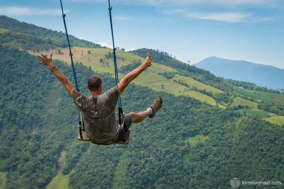 Swinging on the Edge of the world, Banos, Ecuador