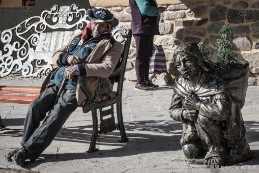 Street scene, Ollantaytambo archeological site, Peru