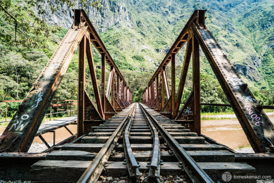 Rail track to Agua Calientes, towards Machu Picchu, Peru
