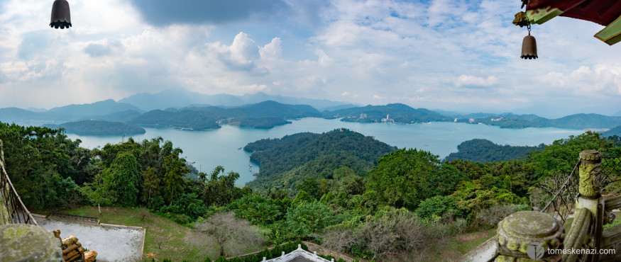 Sun Moon lake as seen from 300m higher up, easy 20min trail from down there.